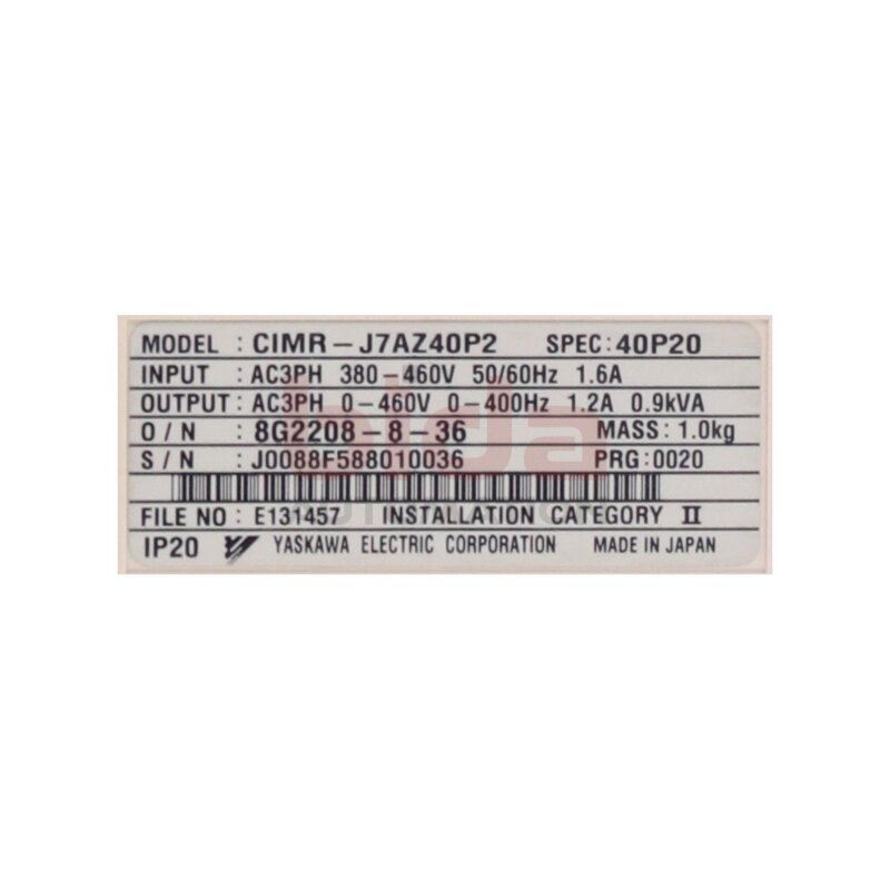 Omron CIMR-J7AZ40P2 Frequenzumrichter / Frequency Converter 380-460V 1,6 A