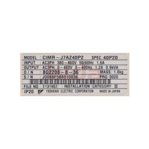 Omron CIMR-J7AZ40P2 Frequenzumrichter / Frequency...