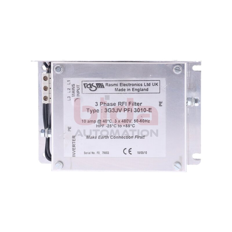 Rasmi Electronics 3G3JV PFI 3010-E  Netzfilter / Line Filter 3x480V