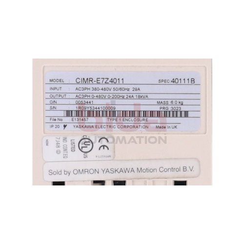 Omron CIMR-E7Z4011 Frequenzumrichter / Frequency Converter 380-480V 29A