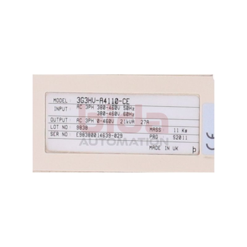 Omron SYSDRIVE 3G3HU-A4110-CE Inverter 11kW