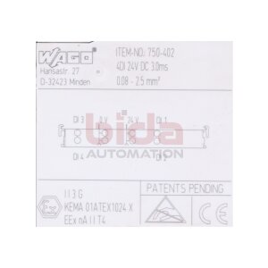 Wago 750-402 Eingangsmodul / Input Module 24VDC