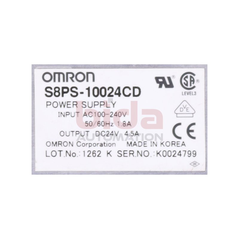 Omron S8PS-10024CD Stromversorgung / Power Supply 100-240V 24VDC 4,5A
