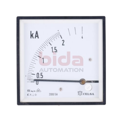 Celsa EQ96 2000/5A 0-2/4kA Manometer / Pressure gauge