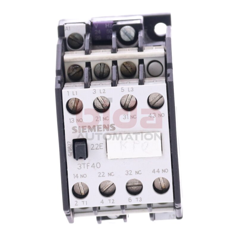 Siemens 3TF4022-0A Leistungssch&uuml;tz / Power Contactor 20A 600VAC 24V