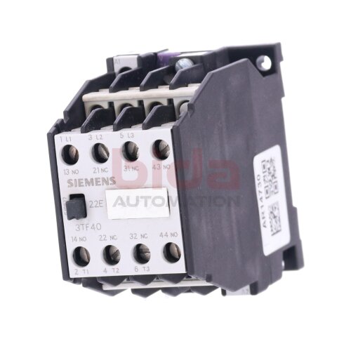 Siemens 3TF4022-0A Leistungssch&uuml;tz / Power Contactor 20A 600VAC 24V