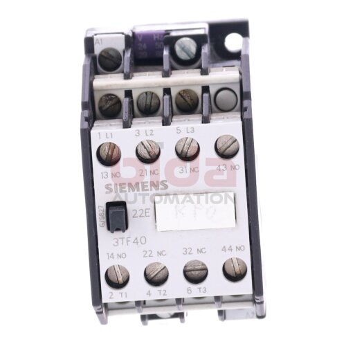 Siemens 3TF4022-0A Leistungssch&uuml;tz / Power Contactor 20A 600VAC 24V