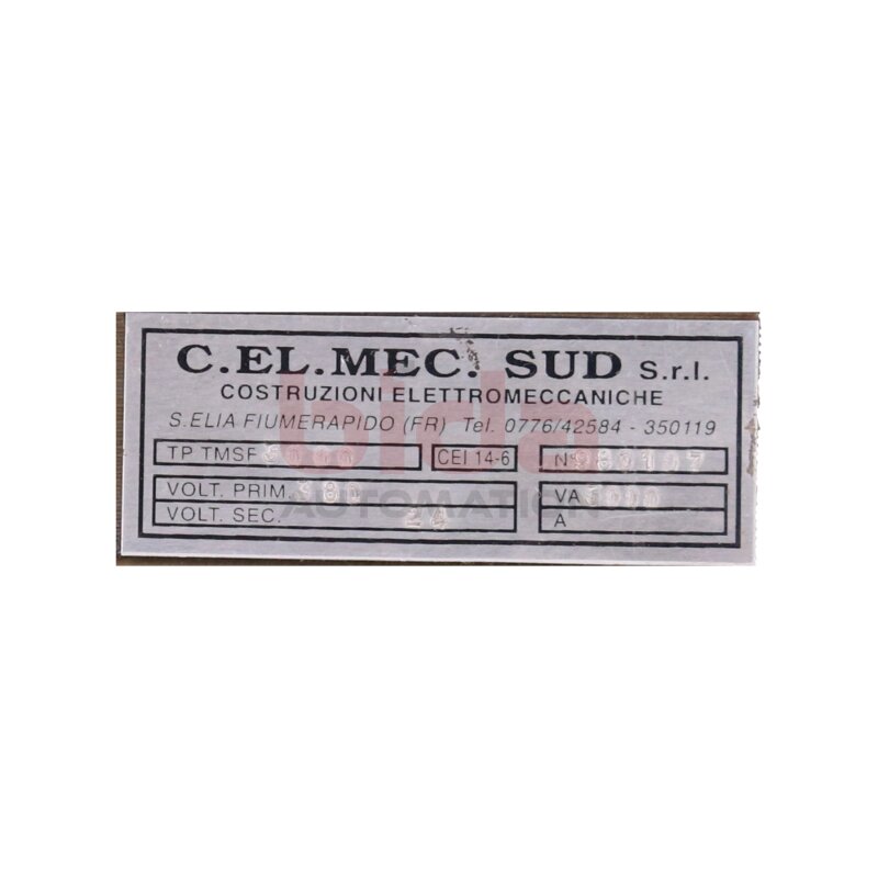C.EL.MEC.SUD S.r.l (CELMECSUD) TP TMSF 3000 Transformator / Transformer