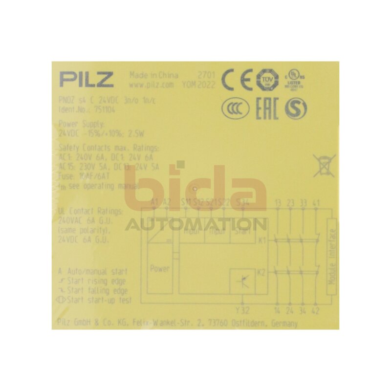 Pilz Pilz PNOZ s4 C 24VDC 3n/o 1n/c (751104) NOT-Aus-Schalter / Emergency switch 24VDC