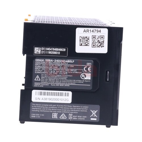 Omron S8BA-24D24D480LF Frequenzumrichter / Frequency Converter 24V 20A