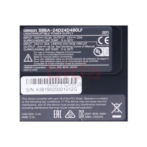 Omron S8BA-24D24D480LF Frequenzumrichter / Frequency...