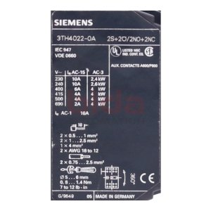 Siemens 3TH4022-0A  Schütz / Contector 24V 230V 10A...