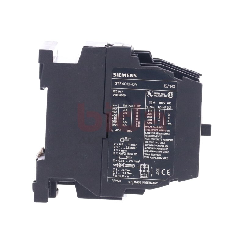 Siemens 3TF4010-0A Motorschutzschalter / Motor Protection Switch 24V