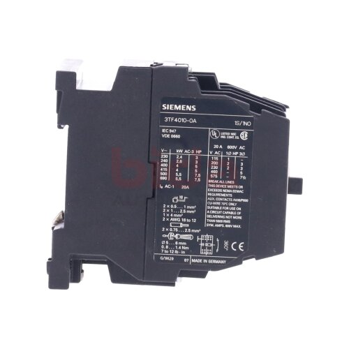 Siemens 3TF4010-0A Motorschutzschalter / Motor Protection Switch 24V