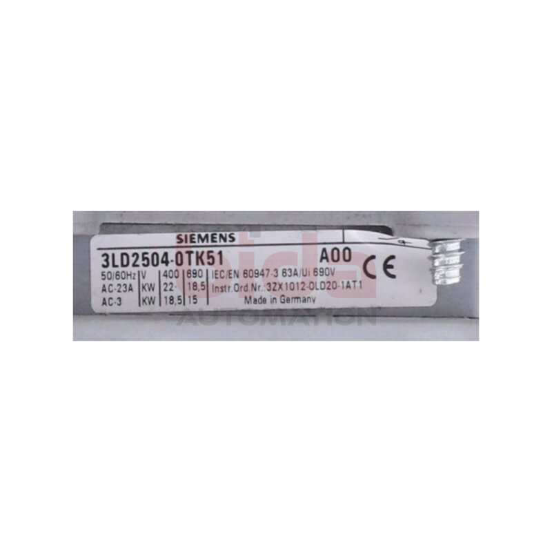 Siemens 3LD2504-0TK51 Lasttrennschalter / Switch disconnector 690V