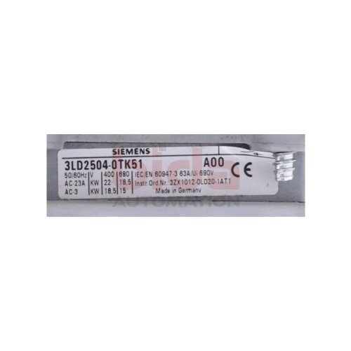 Siemens 3LD2504-0TK51 Lasttrennschalter / Switch disconnector 690V