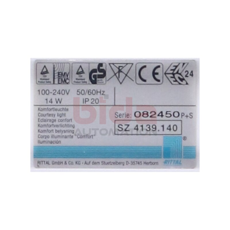 Rittal SZ 4139.140 Komfortleuchte / Courtesy light 100-240V 14W