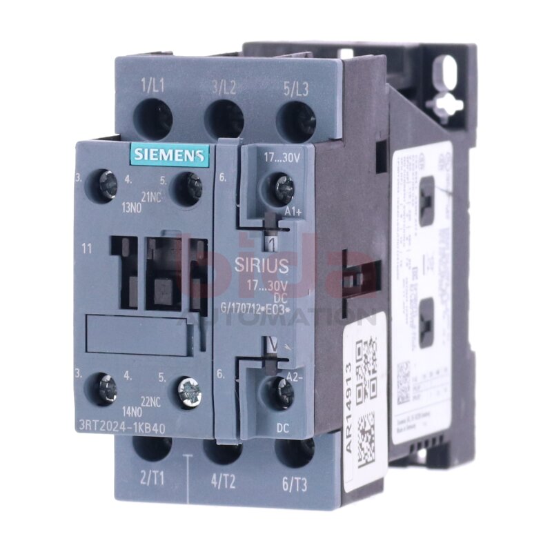 Siemens 3RT2024-1KB40 / 3RT2 024-1KB40 Leistungssch&uuml;tz / Power Contactor 12 A 5,5 kW 400V 24VDC