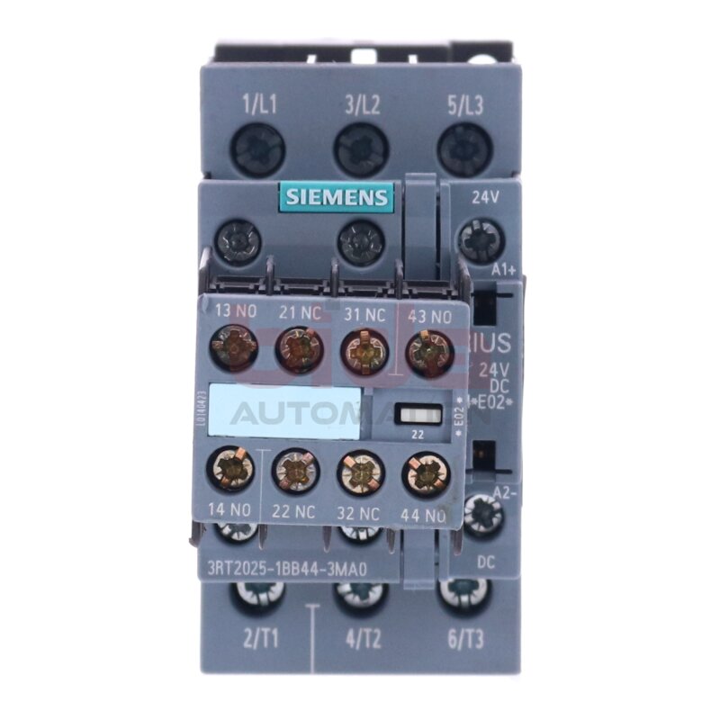 Siemens 3RT2025-1BB44-3MA0 / 3RT2 025-1BB44-3MA0 Leistungssch&uuml;tz / Power Contactor 17A 7,5kW 400V 24VDC