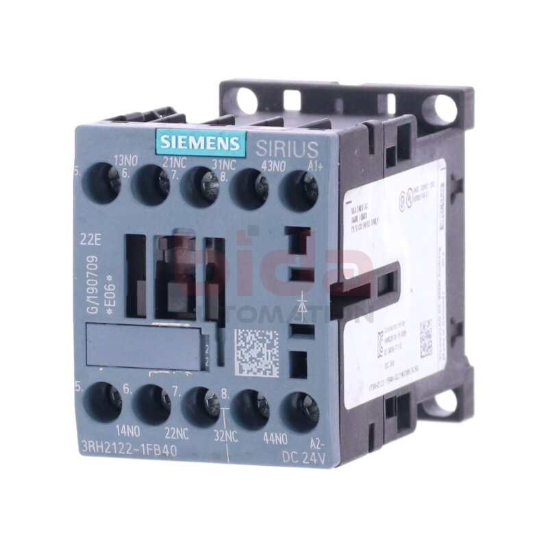Siemens 3RH2122-1FB40 / 3RH2 122-1FB40 Hilfssch&uuml;tz / Auxiliary Contactor 10A 240 VAC 24VDC