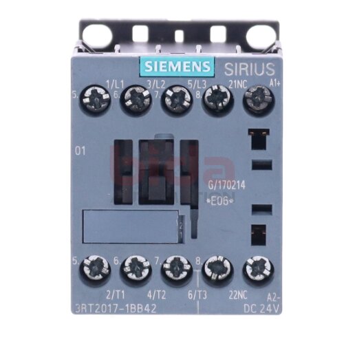 Siemens 3RT2017-1BB42 Leistungssch&uuml;tz / Power Contactor 12A 5,5kW 400V 24VDC