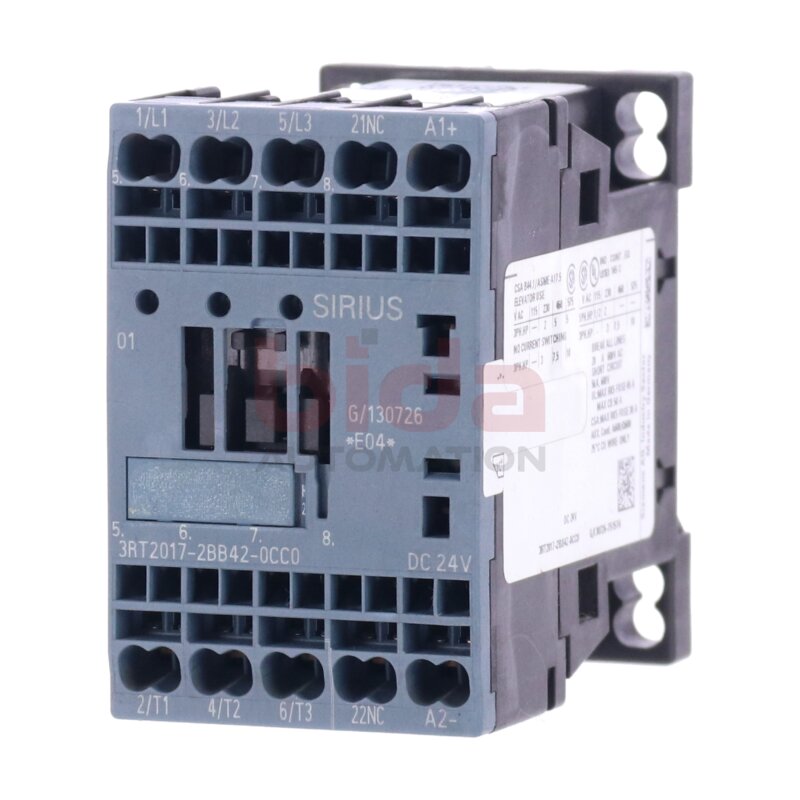 Siemens 3RT2017-2BB42-0CC0 Leistungssch&uuml;tz / Power Contactor 12A 5,5kW 400V 24VDC