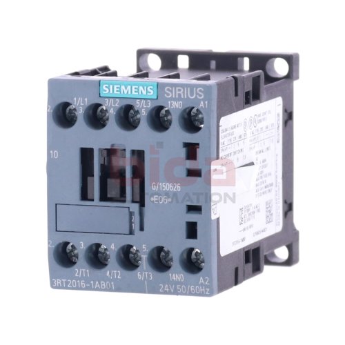 Siemens 3RT2016-1AB01 Leistungssch&uuml;tz / Power Contactor  9A 4kW 400V 24VAC