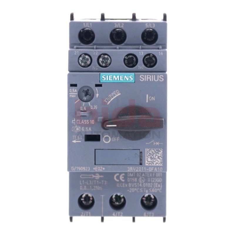 Siemens 3RV2011-0FA10 Leistungsschalter / Circuit Breaker  6,5 A
