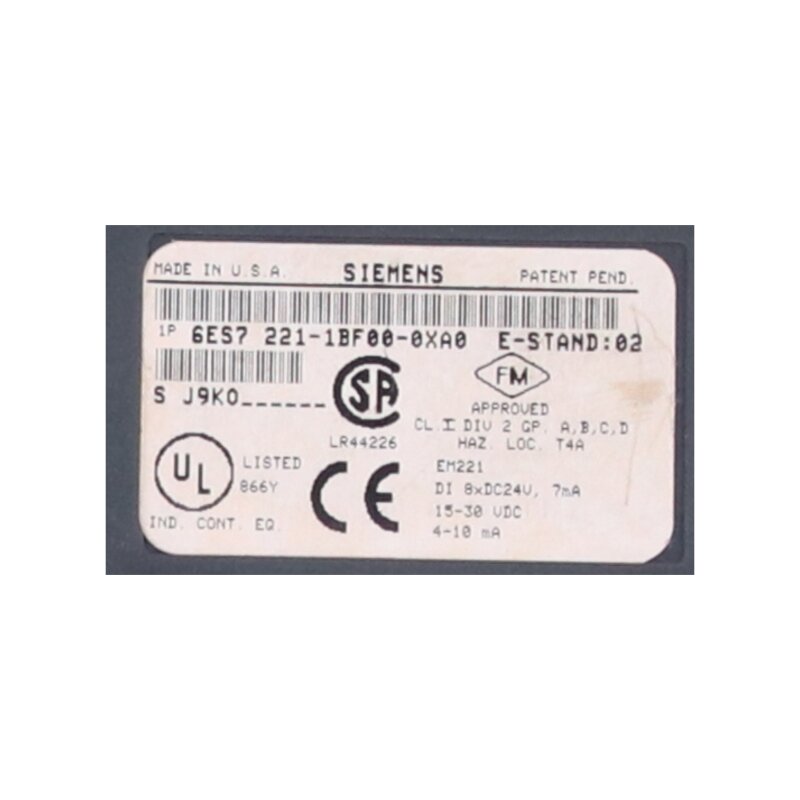 Siemens 6ES7221-1BF00-0XA0 / 6ES7 221-1BF00-0XA0 SIMATIC S7-200 Digitaleingabe Digital input