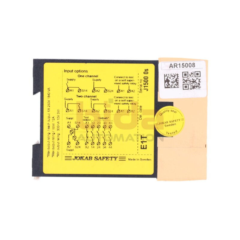 Jakob Safety E1T 0s 24VDC Sicherheitsrelais / Safety Relay 6A 250V