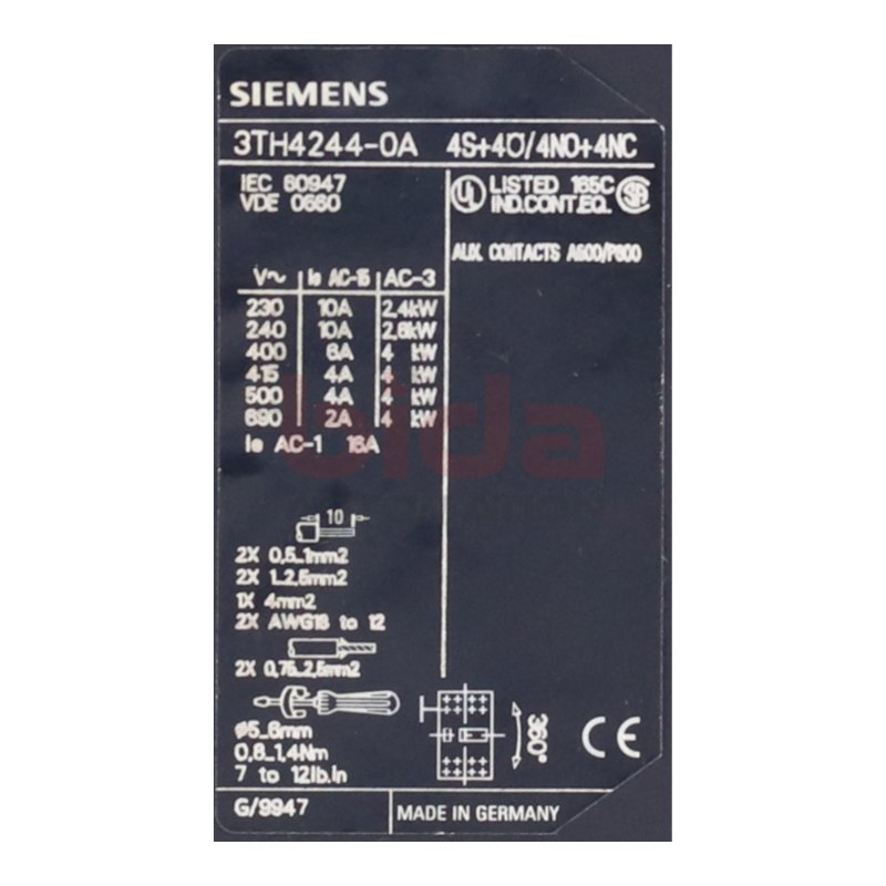 Siemens 3TH4244-0A 24V Hilfssch&uuml;tz / Auxiliary Contactor
