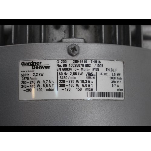 GARDNER DENVER G200 2BH1610-7HH16 Siemens Seitenkanalverdichter Kanalverdichter 3,5kW