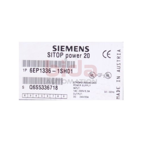 Siemens 6EP1336-1SH01 Stromversorgung / Power Supply 230VAC 24VDC 20A