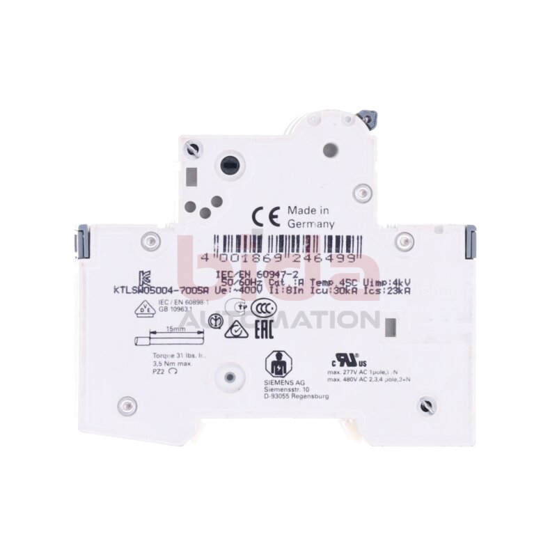Siemens 5SY6206-7 / 5SY6 206-7 MCB C6 Leitungsschutzschalter / Circuit Breaker 400V