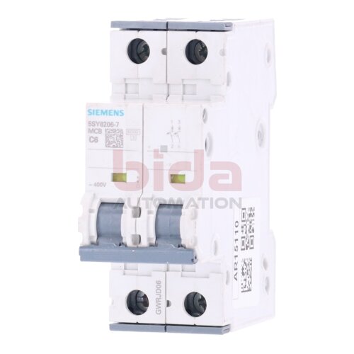Siemens 5SY6206-7 / 5SY6 206-7 MCB C6 Leitungsschutzschalter / Circuit Breaker 400V