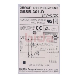 Omron G9SB-301-D Sicherheitsrelais / Safety Relay 24...