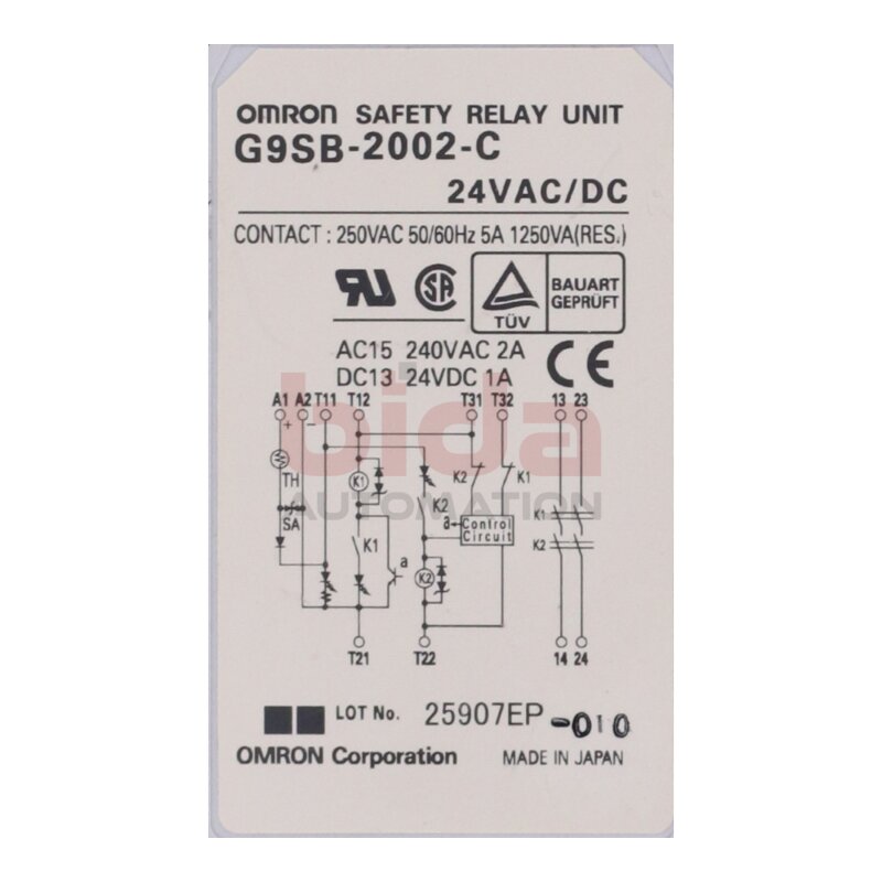 Omron G9SB-2002-C Sicherheitsrelais / Safety Relay  24VDC/DC 250VAC 5A