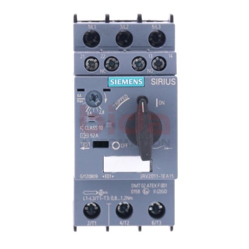 Siemens 3RV2011-1EA15 / 3RV2 011-1EA15 Leistungsschalter / Circuit Breaker  52A