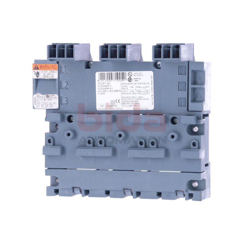 Siemens 3RV2917-4B / 3RV2 917-4B Sammelschiene / Busbar 600VAC 63A