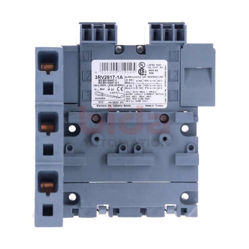 Siemens 3RV2917-1A Sammelschiene / Busbar 600VAC 63A