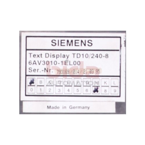 Siemens 6AV3010-1EL00 / 6AV3 010-1EL00 Schnittstellen Modul / Interface Module