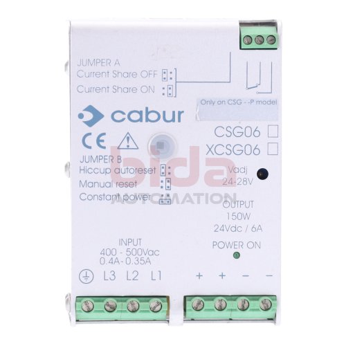 Cabur XCSG06-CSG06 (20060219) Stromversorgung / Power Supply 24VCD 6A