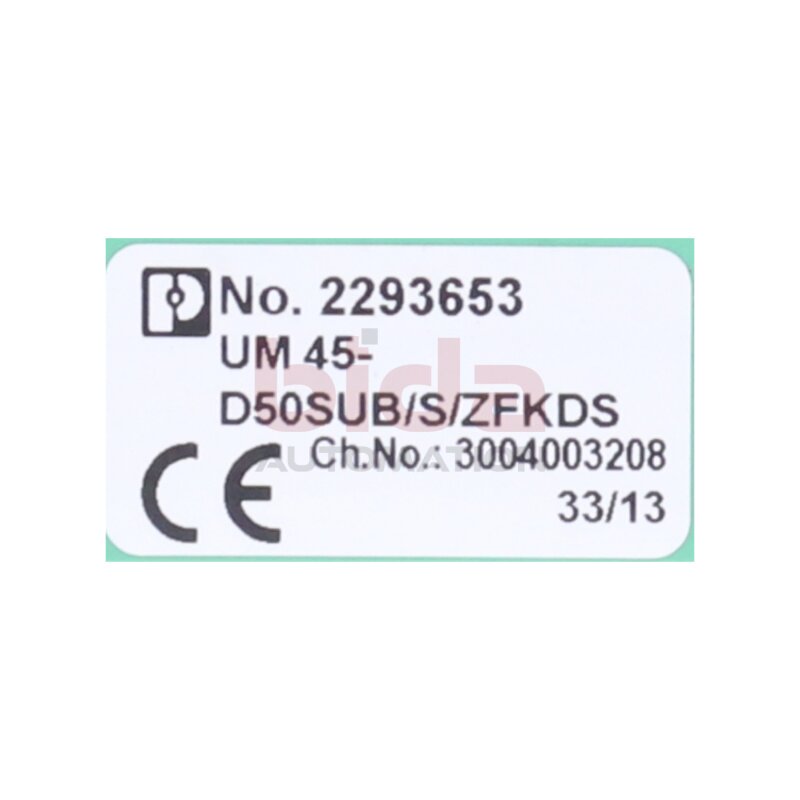 Phoenix Contact UM 45-D50SUB/S/ZFKDS (2293653) &Uuml;bergabemodul / Transfer Module