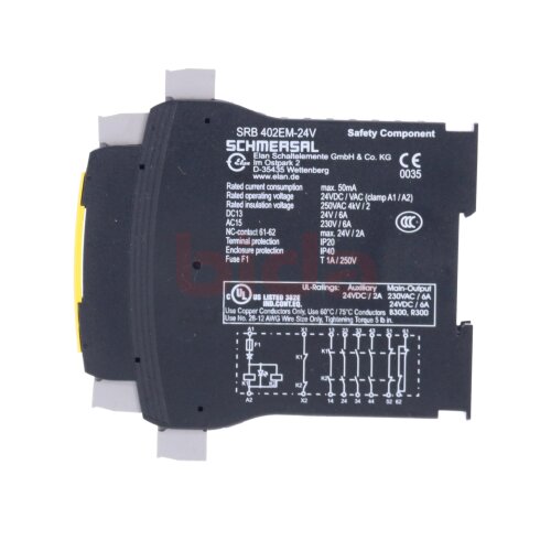 Schmersal SRB 402EM-24V Sicherheitsrelais / Safety Relay 24V 2A 50mA