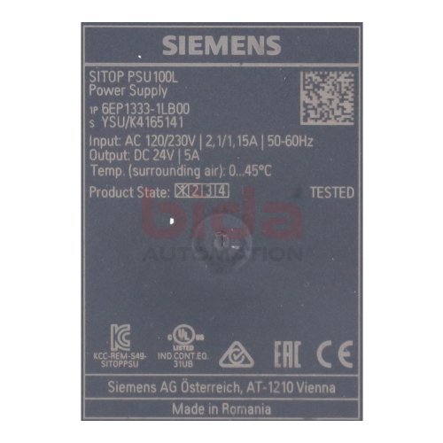 Siemens 6EP1333-1LB00 / 6EP1 333-1LB00 Stromversorgung / Power Supply 24V 5A