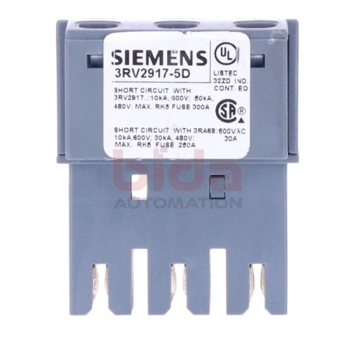 Siemens 3RV2917-5D Klemmblock / Terminal Block  600VAC 30A
