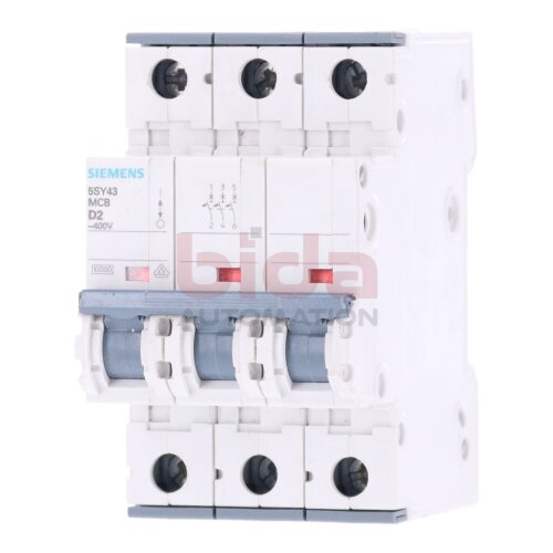 Siemens 5SY43 MCB D2 Leitungsschutzschalter / Circuit Breaker 400V