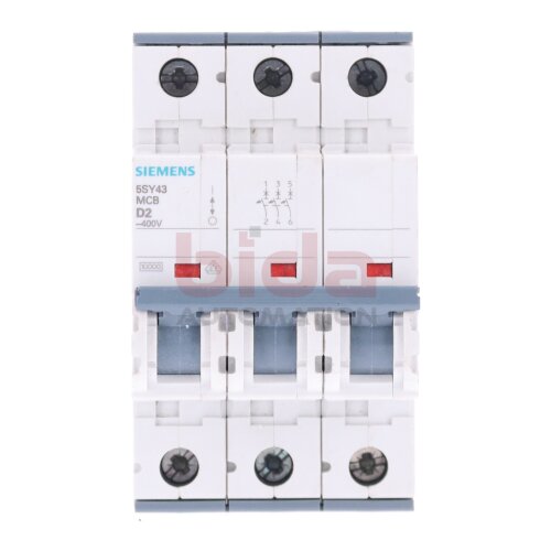 Siemens 5SY43 MCB D2 Leitungsschutzschalter / Circuit Breaker 400V