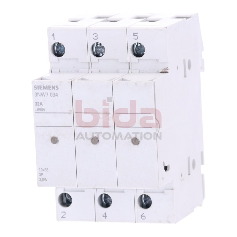 Siemens 3NW7 034 / 3NW7034 SENTRON, Zylindersicherungshalter /  Cylinder fuse holder 32A 690V 3,0W
