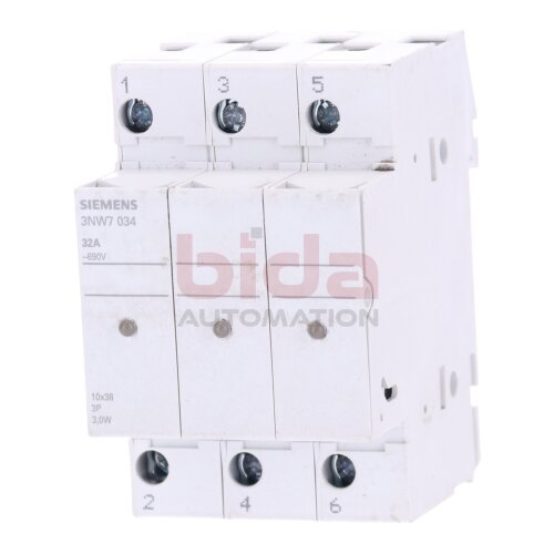 Siemens 3NW7 034 / 3NW7034 SENTRON, Zylindersicherungshalter /  Cylinder fuse holder 32A 690V 3,0W
